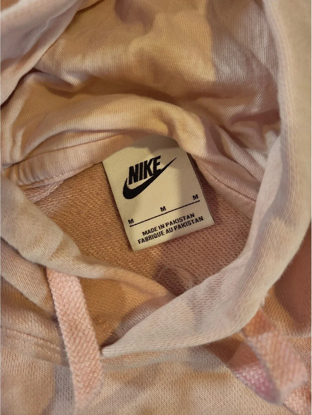 Nike Embroidered Multi Swoosh Hoodie Sweatshirt Medium Light Pink Graphic Logo